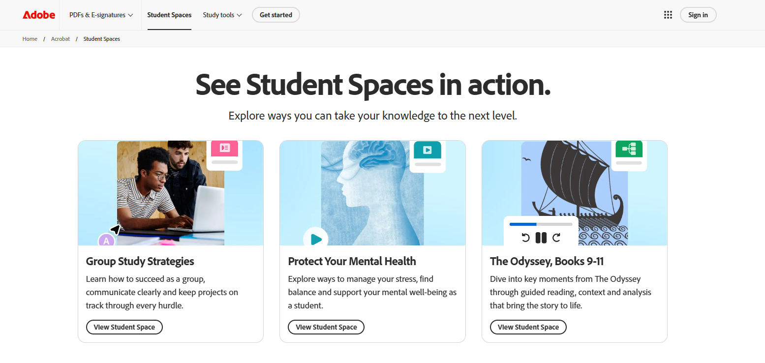 Acrobat Student Spaces 1