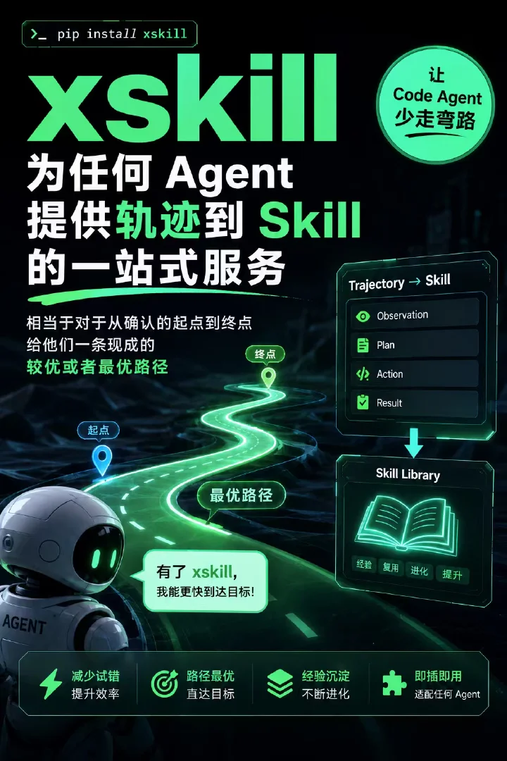 xskill - 通用助手 - 让所有 code agent 都能像 hermes 一样自主进化 AI产品