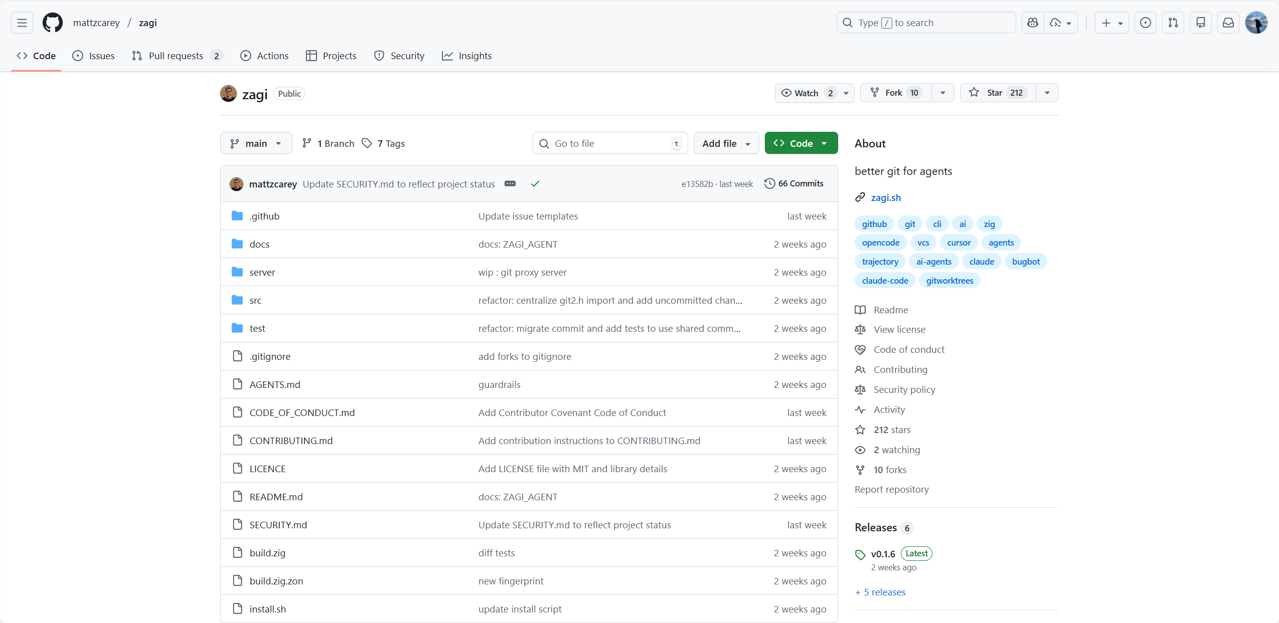 zagi - 针对 AI Agent 优化的 Git 工具
