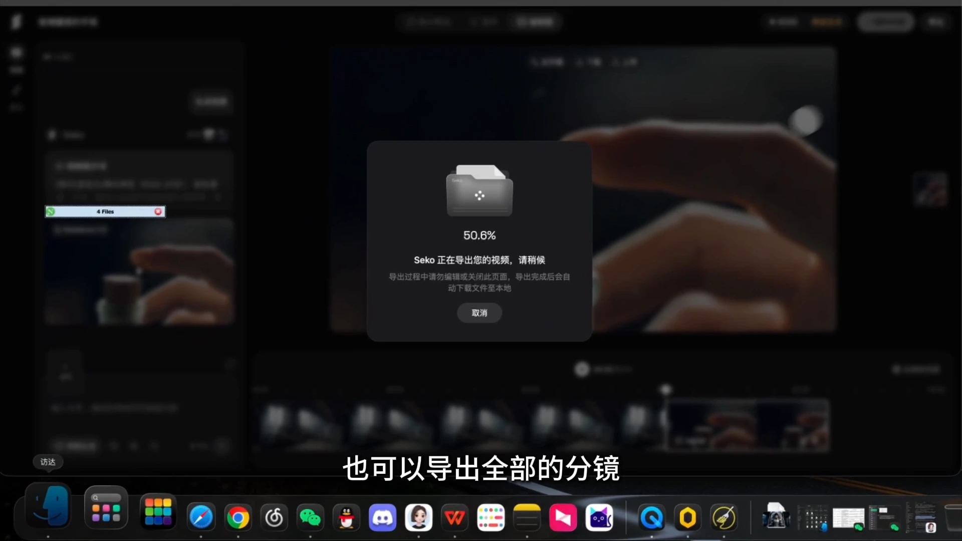 Seko 视频导出与文件保存界面