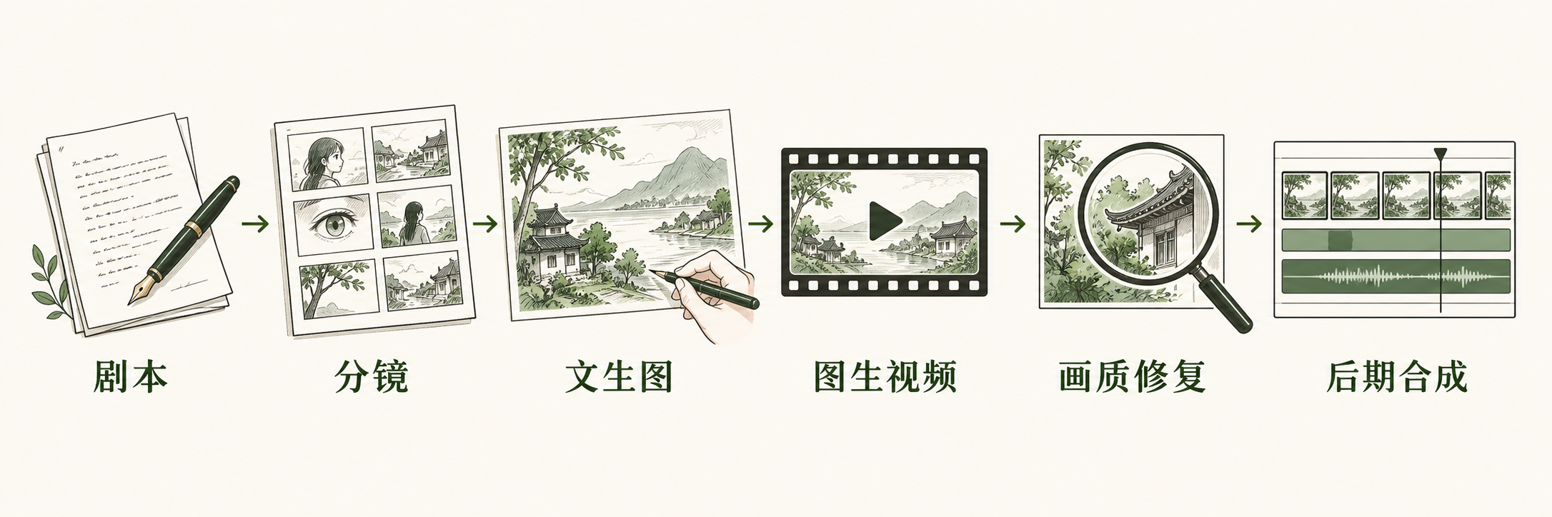 AI 漫剧制作流程：剧本、分镜、文生图、图生视频、画质修复、后期合成