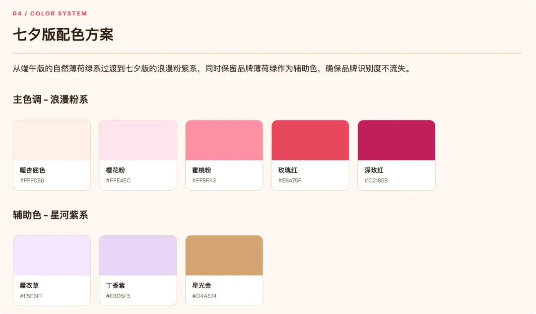 七夕 Token Card 网页设计方案中的配色与设计理念